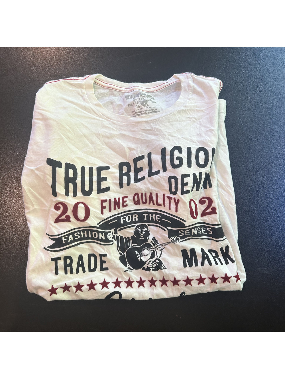 Vintage y2k True Religion white V-neck graphic T-shirt